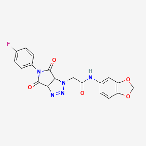 N-(1,3-benzodioxol-5-yl)-2-[5-(4-fluorophenyl)-4,6-dioxo-4,5,6,6a-tetrahydropyrrolo[3,4-d][1,2,3]triazol-1(3aH)-yl]acetamide