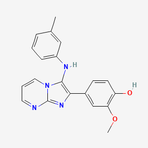 2-Methoxy-4-{3-[(3-methylphenyl)amino]imidazo[1,2-a]pyrimidin-2-yl}phenol