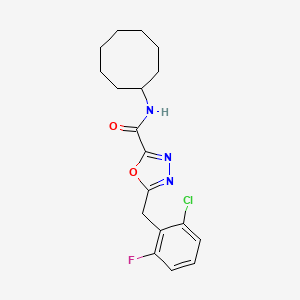 molecular formula C18H21ClFN3O2 B11427085 5-(2-chloro-6-fluorobenzyl)-N-cyclooctyl-1,3,4-oxadiazole-2-carboxamide 