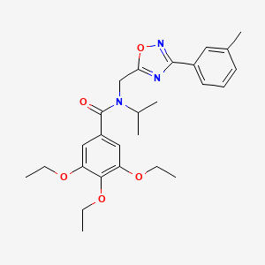 3,4,5-triethoxy-N-{[3-(3-methylphenyl)-1,2,4-oxadiazol-5-yl]methyl}-N-(propan-2-yl)benzamide