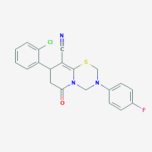 8-(2-chlorophenyl)-3-(4-fluorophenyl)-6-oxo-3,4,7,8-tetrahydro-2H,6H-pyrido[2,1-b][1,3,5]thiadiazine-9-carbonitrile