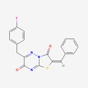 (2E)-2-benzylidene-6-(4-fluorobenzyl)-7H-[1,3]thiazolo[3,2-b][1,2,4]triazine-3,7(2H)-dione