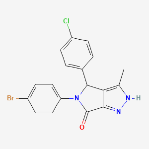 molecular formula C18H13BrClN3O B11427202 5-(4-bromophenyl)-4-(4-chlorophenyl)-3-methyl-4,5-dihydropyrrolo[3,4-c]pyrazol-6(1H)-one 