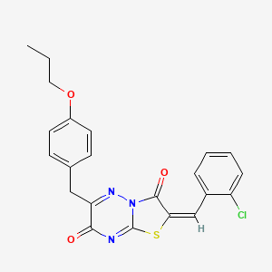 molecular formula C22H18ClN3O3S B11427216 (2E)-2-(2-chlorobenzylidene)-6-(4-propoxybenzyl)-7H-[1,3]thiazolo[3,2-b][1,2,4]triazine-3,7(2H)-dione 