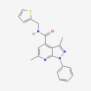 3,6-dimethyl-1-phenyl-N-(thiophen-2-ylmethyl)-1H-pyrazolo[3,4-b]pyridine-4-carboxamide