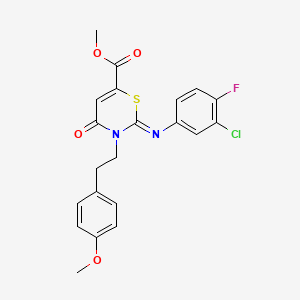 methyl (2Z)-2-[(3-chloro-4-fluorophenyl)imino]-3-[2-(4-methoxyphenyl)ethyl]-4-oxo-3,4-dihydro-2H-1,3-thiazine-6-carboxylate