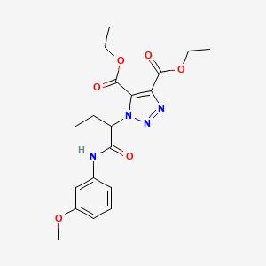 molecular formula C19H24N4O6 B11427249 diethyl 1-{1-[(3-methoxyphenyl)amino]-1-oxobutan-2-yl}-1H-1,2,3-triazole-4,5-dicarboxylate 