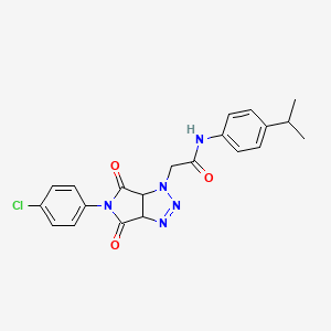 2-[5-(4-chlorophenyl)-4,6-dioxo-4,5,6,6a-tetrahydropyrrolo[3,4-d][1,2,3]triazol-1(3aH)-yl]-N-[4-(propan-2-yl)phenyl]acetamide