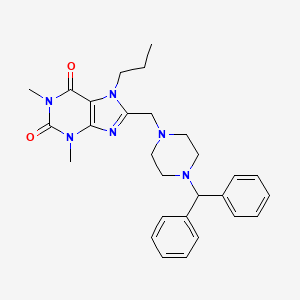 8-{[4-(diphenylmethyl)piperazin-1-yl]methyl}-1,3-dimethyl-7-propyl-3,7-dihydro-1H-purine-2,6-dione