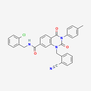 molecular formula C31H23ClN4O3 B11427274 N-(2-chlorobenzyl)-1-(2-cyanobenzyl)-3-(4-methylphenyl)-2,4-dioxo-1,2,3,4-tetrahydroquinazoline-7-carboxamide 