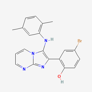 4-Bromo-2-{3-[(2,5-dimethylphenyl)amino]imidazo[1,2-a]pyrimidin-2-yl}phenol