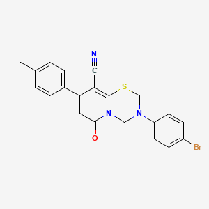 3-(4-bromophenyl)-8-(4-methylphenyl)-6-oxo-3,4,7,8-tetrahydro-2H,6H-pyrido[2,1-b][1,3,5]thiadiazine-9-carbonitrile