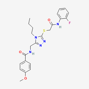 N-{[4-Butyl-5-({[(2-fluorophenyl)carbamoyl]methyl}sulfanyl)-4H-1,2,4-triazol-3-YL]methyl}-4-methoxybenzamide