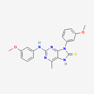 9-(3-methoxyphenyl)-2-[(3-methoxyphenyl)amino]-6-methyl-9H-purine-8-thiol