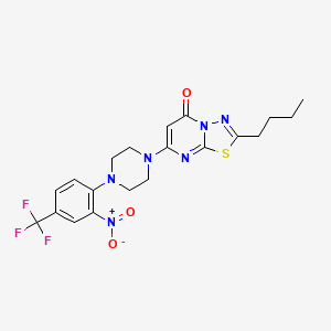 molecular formula C20H21F3N6O3S B11427340 2-butyl-7-{4-[2-nitro-4-(trifluoromethyl)phenyl]piperazin-1-yl}-5H-[1,3,4]thiadiazolo[3,2-a]pyrimidin-5-one 