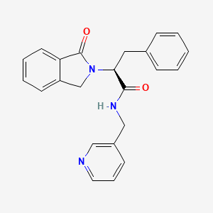 (2S)-2-(1-oxo-1,3-dihydro-2H-isoindol-2-yl)-3-phenyl-N-(pyridin-3-ylmethyl)propanamide