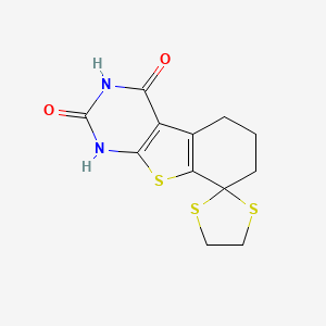 molecular formula C₁₂H₁₂N₂O₂S₃ B1142737 Spiro[1,3-dithiolane-2,8'-1,5,6,7-tetrahydro-[1]benzothiolo[2,3-d]pyrimidine]-2',4'-dione CAS No. 91421-28-2