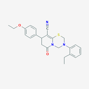 8-(4-ethoxyphenyl)-3-(2-ethylphenyl)-6-oxo-3,4,7,8-tetrahydro-2H,6H-pyrido[2,1-b][1,3,5]thiadiazine-9-carbonitrile