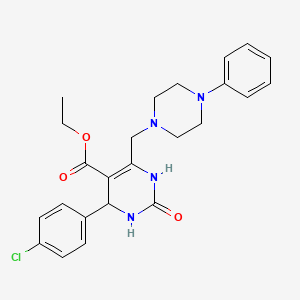 molecular formula C24H27ClN4O3 B11427380 Ethyl 4-(4-chlorophenyl)-2-oxo-6-[(4-phenylpiperazin-1-yl)methyl]-1,2,3,4-tetrahydropyrimidine-5-carboxylate 