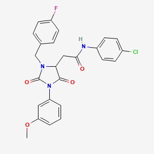 N-(4-chlorophenyl)-2-[3-(4-fluorobenzyl)-1-(3-methoxyphenyl)-2,5-dioxoimidazolidin-4-yl]acetamide