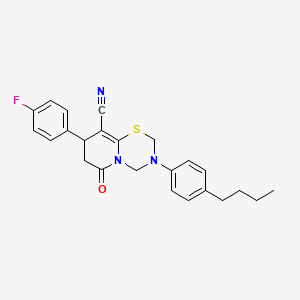 3-(4-butylphenyl)-8-(4-fluorophenyl)-6-oxo-3,4,7,8-tetrahydro-2H,6H-pyrido[2,1-b][1,3,5]thiadiazine-9-carbonitrile