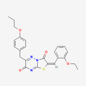 (2E)-2-(2-ethoxybenzylidene)-6-(4-propoxybenzyl)-7H-[1,3]thiazolo[3,2-b][1,2,4]triazine-3,7(2H)-dione