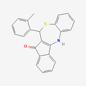 molecular formula C23H17NOS B11427467 6-(2-methylphenyl)-6H-benzo[b]indeno[1,2-e][1,4]thiazepin-5-ol 