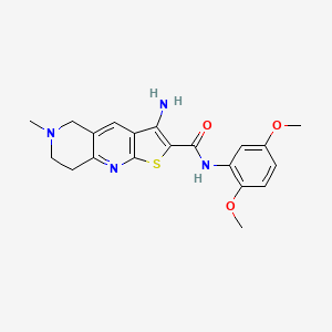 molecular formula C20H22N4O3S B11427490 3-amino-N-(2,5-dimethoxyphenyl)-6-methyl-5,6,7,8-tetrahydrothieno[2,3-b][1,6]naphthyridine-2-carboxamide 