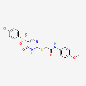 2-((5-((4-chlorophenyl)sulfonyl)-6-oxo-1,6-dihydropyrimidin-2-yl)thio)-N-(4-methoxyphenyl)acetamide