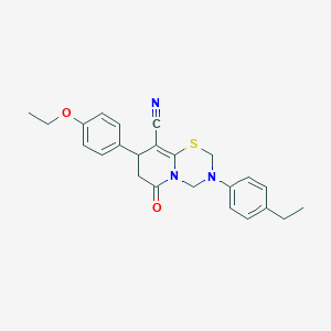 8-(4-ethoxyphenyl)-3-(4-ethylphenyl)-6-oxo-3,4,7,8-tetrahydro-2H,6H-pyrido[2,1-b][1,3,5]thiadiazine-9-carbonitrile