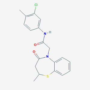 N-(3-chloro-4-methylphenyl)-2-(2-methyl-4-oxo-3,4-dihydrobenzo[b][1,4]thiazepin-5(2H)-yl)acetamide