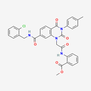 methyl 2-[({7-[(2-chlorobenzyl)carbamoyl]-3-(4-methylphenyl)-2,4-dioxo-3,4-dihydroquinazolin-1(2H)-yl}acetyl)amino]benzoate