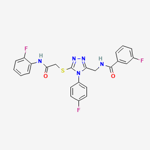 3-Fluoro-N-{[4-(4-fluorophenyl)-5-({[(2-fluorophenyl)carbamoyl]methyl}sulfanyl)-4H-1,2,4-triazol-3-YL]methyl}benzamide