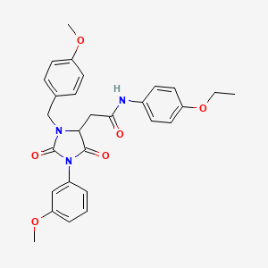 molecular formula C28H29N3O6 B11427558 N-(4-ethoxyphenyl)-2-[3-(4-methoxybenzyl)-1-(3-methoxyphenyl)-2,5-dioxoimidazolidin-4-yl]acetamide CAS No. 5493-62-9