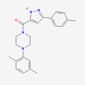 molecular formula C23H26N4O B11427569 1-(2,5-Dimethylphenyl)-4-[3-(4-methylphenyl)-1H-pyrazole-5-carbonyl]piperazine 