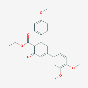 molecular formula C24H26O6 B11427574 Ethyl 4-(3,4-dimethoxyphenyl)-6-(4-methoxyphenyl)-2-oxocyclohex-3-ene-1-carboxylate 