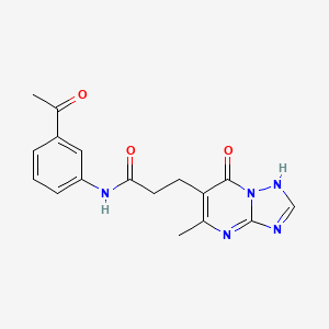 molecular formula C17H17N5O3 B11427578 N-(3-acetylphenyl)-3-(7-hydroxy-5-methyl[1,2,4]triazolo[1,5-a]pyrimidin-6-yl)propanamide 