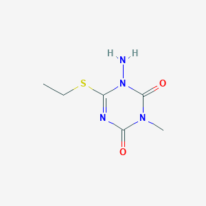 molecular formula C₆H₁₀N₄O₂S B1142758 1-Amino-6-(ethylthio)-3-methyl-1,3,5-triazine-2,4(1H,3H)-dione CAS No. 79658-64-3