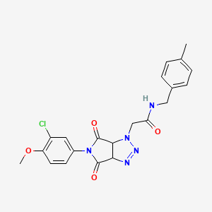 2-[5-(3-chloro-4-methoxyphenyl)-4,6-dioxo-4,5,6,6a-tetrahydropyrrolo[3,4-d][1,2,3]triazol-1(3aH)-yl]-N-(4-methylbenzyl)acetamide