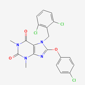 8-(4-chlorophenoxy)-7-(2,6-dichlorobenzyl)-1,3-dimethyl-3,7-dihydro-1H-purine-2,6-dione