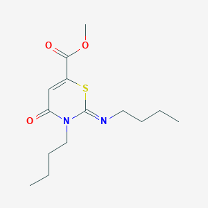 methyl (2Z)-3-butyl-2-(butylimino)-4-oxo-3,4-dihydro-2H-1,3-thiazine-6-carboxylate