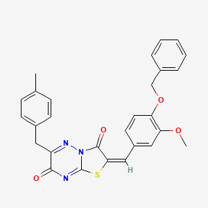 (2E)-2-[4-(benzyloxy)-3-methoxybenzylidene]-6-(4-methylbenzyl)-7H-[1,3]thiazolo[3,2-b][1,2,4]triazine-3,7(2H)-dione