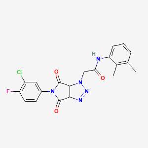 molecular formula C20H17ClFN5O3 B11427620 2-[5-(3-chloro-4-fluorophenyl)-4,6-dioxo-4,5,6,6a-tetrahydropyrrolo[3,4-d][1,2,3]triazol-1(3aH)-yl]-N-(2,3-dimethylphenyl)acetamide 