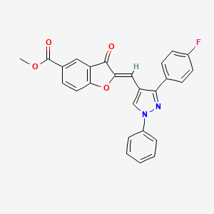 methyl (2Z)-2-{[3-(4-fluorophenyl)-1-phenyl-1H-pyrazol-4-yl]methylidene}-3-oxo-2,3-dihydro-1-benzofuran-5-carboxylate