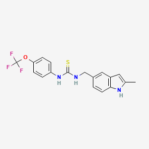 molecular formula C18H16F3N3OS B11427669 1-((2-Methyl-1H-indol-5-yl)methyl)-3-(4-(trifluoromethoxy)phenyl)thiourea 