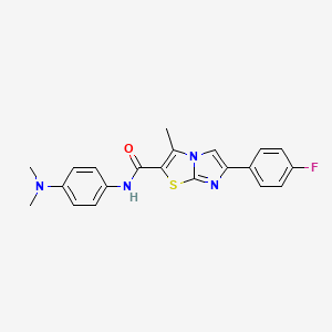 molecular formula C21H19FN4OS B11427676 N-[4-(dimethylamino)phenyl]-6-(4-fluorophenyl)-3-methylimidazo[2,1-b][1,3]thiazole-2-carboxamide 