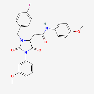 2-[3-(4-fluorobenzyl)-1-(3-methoxyphenyl)-2,5-dioxoimidazolidin-4-yl]-N-(4-methoxyphenyl)acetamide