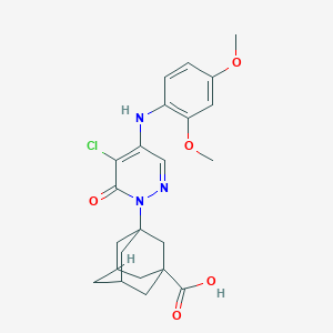 3-{5-Chloro-4-[(2,4-dimethoxyphenyl)amino]-6-oxo-1,6-dihydropyridazin-1-YL}adamantane-1-carboxylic acid