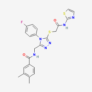 N-{[4-(4-Fluorophenyl)-5-({[(1,3-thiazol-2-YL)carbamoyl]methyl}sulfanyl)-4H-1,2,4-triazol-3-YL]methyl}-3,4-dimethylbenzamide