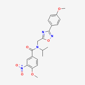 4-methoxy-N-{[3-(4-methoxyphenyl)-1,2,4-oxadiazol-5-yl]methyl}-3-nitro-N-(propan-2-yl)benzamide